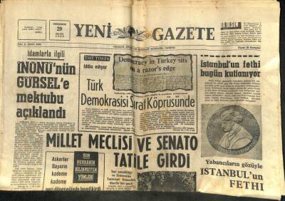 Yeni Gazete Gazetesi 29 Mayıs 1969 - Tarihi Galata Kulesi , Turistik Bir Tesis Daha Olarak Halkın Hizmetine Girdi GZ113850 - 1