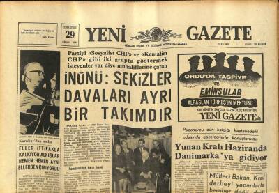 Yeni Gazete Gazetesi 29 Nisan 1967 - Yunan Kralı Haziranda Danimarkaya Gidiyor GZ76939 - 1