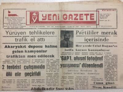 Yeni Gazete Gazetesi 29 Ocak 1992 - Gap 1. Ulusal Fotoğraf Yarışması Düzenlendi GZ50758 - 1