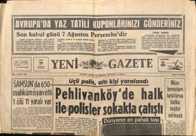 Yeni Gazete Gazetesi 29 Temmuz 1969 - Ayda Yürüyen İki Astronot Kilo Verdi - Filtreli Efes Sigarası Eylülde Satışa Çıkarılıyor GZ114420 - 1
