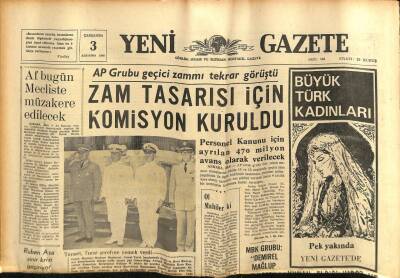 Yeni Gazete Gazetesi 3 Ağustos 1966 - Kosign İstifa Etti Ve Tekrar Seçildi GZ74971 - 1