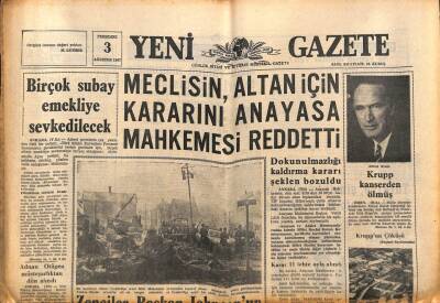 Yeni Gazete Gazetesi 3 Ağustos 1967 - Krupp Kanserden Ölmüş - Melih Ataman 6 Ay Hapse Mahkum Oldu GZ91165 - 1