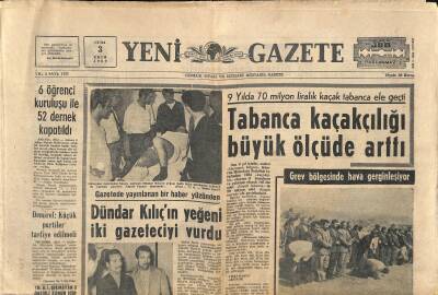 Yeni Gazete Gazetesi 3 Ekim 1969 - Dündar Kılıçın Yeğeni İki Gazeteciyi Vurdu - Tabanca Kaçakçılığı Büyük Ölçüde Arttı GZ118099 - 1