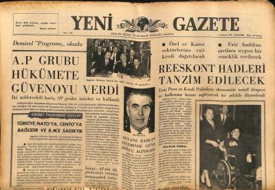 Yeni Gazete Gazetesi 3 Kasım 1965 - Oramiral Necdet Uran Batı Almanya`yı Ziyaret Etti GZ79916 - 1