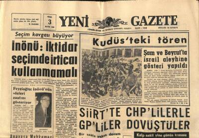 Yeni Gazete Gazetesi 3 Mayıs 1968 - Amerikalı Subaylar , Kuzey Vietnamı Bombalamak İstedi GZ74773 - 1