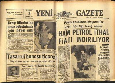 Yeni Gazete Gazetesi 3 Temmuz 1967 - Ham Petrol İthal Fiyatı İndiriliyor GZ76906 - 1