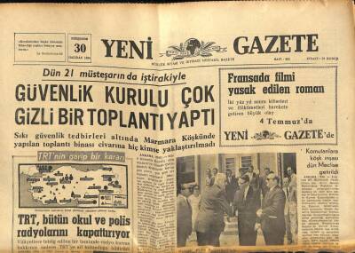 Yeni Gazete Gazetesi 30 Haziran 1966 - TRT , Kuruluş Ve Görev Yönetmeliği Tamamlandı GZ77101 - 1