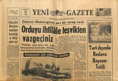 Yeni Gazete Gazetesi 30 Ocak 1969 - Alpaslan Mecliste Menfaat Karşılığı İş Takip Eden Var GZ91386 - 1