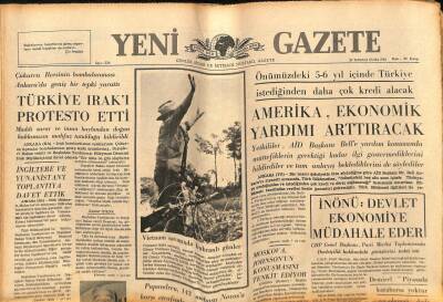 Yeni Gazete Gazetesi 30 Temmuz 1965 - Türkiye Irak`ı Protesto Etti GZ79881 - 1