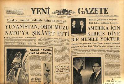 Yeni Gazete Gazetesi 4 Aralık 1965 - Atomla Çalışan Uçak Gemisi Yakınlarında GZ79605 - 1