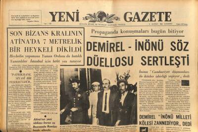 Yeni Gazete Gazetesi 4 Haziran 1966 - Son Bizans Kralının Atinada 7 Metrelik Bir Heykeli Dikildi GZ90019 - 1