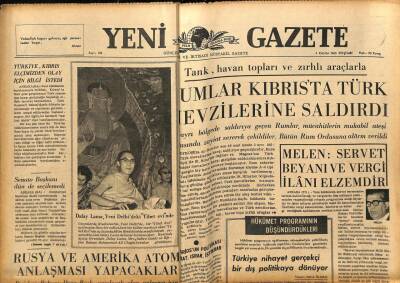 Yeni Gazete Gazetesi 4 Kasım 1965 - Rumlar Kıbrısta Türk Mevzilerine Saldırdı GZ79611 - 1