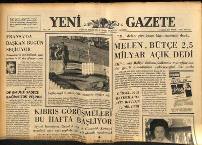 Yeni Gazete Gazetesi 5 Aralık 1965 - Çağlayangil Kennedynin Mezarını Ziyaret Etti GZ79606 - 1