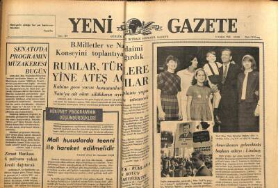 Yeni Gazete Gazetesi 5 Kasım 1965 - Rumlar , Türklere Yine Ateş Açtılar GZ79612 - 1
