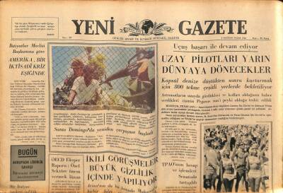 Yeni Gazete Gazetesi 6 Haziran 1965 - Uzay Pilotları Dünyaya Dönüyor GZ79891 - 1