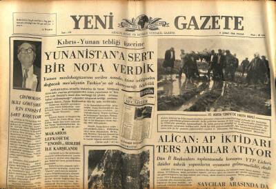 Yeni Gazete Gazetesi 6 Şubat 1966 - Makarios Lefkoşede Enosis Sesleri İle Karşılandı GZ74934 - 1