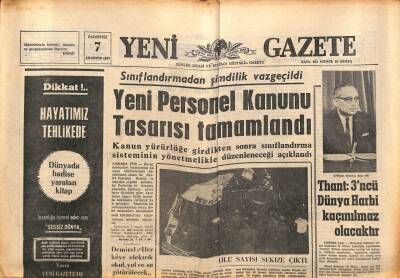 Yeni Gazete Gazetesi 7 Ağustos 1967 - Bülent Ecevit Dokunulmazlığım Kaldırılsın dedi GZ91169 - 1