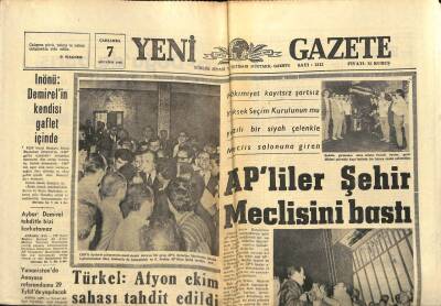 Yeni Gazete Gazetesi 7 Ağustos 1968 - Türkel Afyon Ekim Sahası Tahdit Edildi GZ91345 - 1