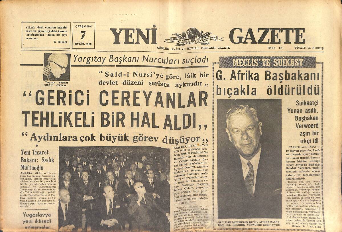 Yeni Gazete Gazetesi 7 Eylül 1966 - Faysal Suriye'de Darbe Teşebbüsü Hazırlatmış - Prenses Margarethe Ve Nişanlısı GZ153431 - 1
