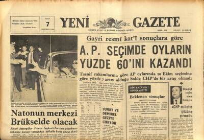 Yeni Gazete Gazetesi 7 Haziran 1966 - Natonun Merkezi Brükselde Olacak GZ90022 - 1