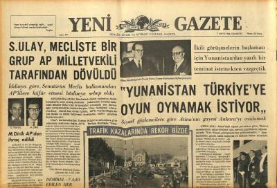 Yeni Gazete Gazetesi 7 Mayıs 1966 - S.Ulay Mecliste Bir Grup AP Milletvekili Tarafından Dövüldü GZ91402 - 1