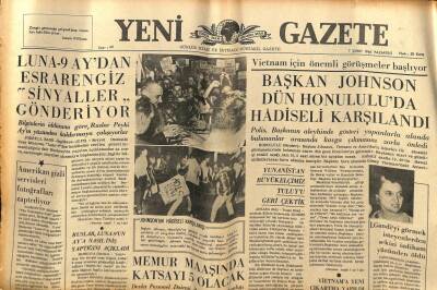 Yeni Gazete Gazetesi 7 Şubat 1966 - İ.Gandiyi Görmek İsteyenlerden Sekizi İzdiham Yüzünden Öldü GZ74935 - 1