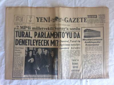 Yeni Gazete Gazetesi 7 Şubat 1969 - Emekliler Nisan Ayında 30 Avans Alacak GZ73347 - 1