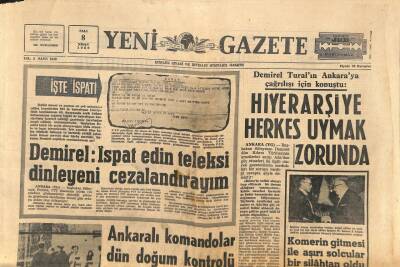Yeni Gazete Gazetesi 8 Nisan 1969 - Demirel İspat Edin Teleksi Dinleyeni Cezalandırayım GZ113873 - 1