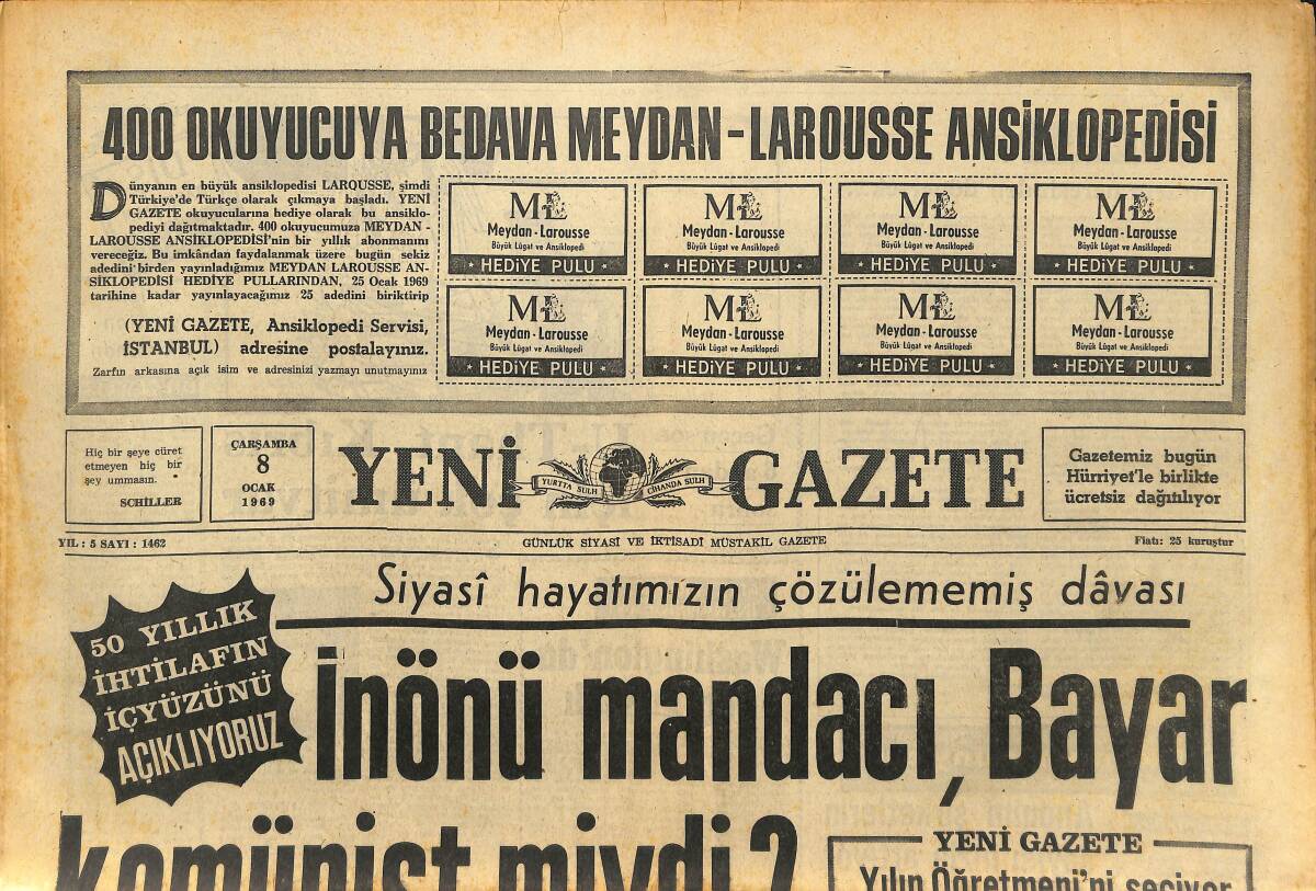 Yeni Gazete Gazetesi 8 Ocak 1969 - Prenses İra'nın Bu Resimlerini Çocuklarının Görmesi Yasak - Barabara Hutton Kimdir? GZ147812 - 1