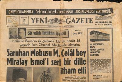 Yeni Gazete Gazetesi 9 Ocak 1969 - Saruhan Mebusu M. Celal Bey Miralay İsmeti Sert Bir Dille İtham Etti GZ113867 - 1