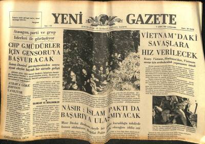 Yeni Gazete Gazetesi 9 Şubat 1966 - Yunanistanda 9 Bin Kişi Evsiz Kaldı GZ77153 - 1