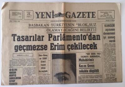 Yeni Gazetesi 25 Nisan 1971 - Kıbrıs Konusunda Güvenlik Konseyinin Dikkatini Çektik GZ11524 - 1