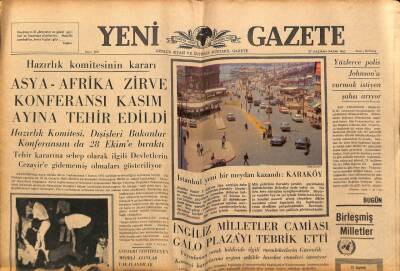 Yeni Gazetesi 27 Haziran 1965 - İngiliz Milletler Camiası Galo Plaza`yı Tebrik Etti GZ79800 - 1