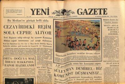 Yeni Gazetesi 30 Haziran 1965 - Cezayirdeki Rejim Sola Cephe Alıyor GZ79803 - 1