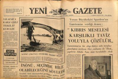 Yeni Gazetesi 5 Temmuz 1965 - İnönü Seçimde Hile Olabileceğini Söyledi GZ79807 - 1