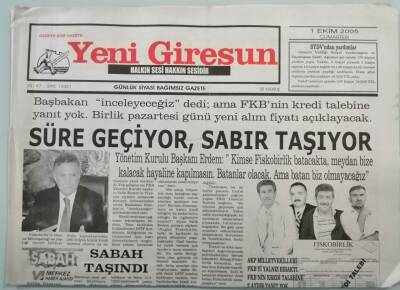 Yeni Giresun Gazetesi 1 Ekim 2005 Çernobil Etkileri Taraması Başlıyor - GZ44963 - 1