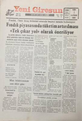 Yeni Giresun Gazetesi 1 Haziran 1990 Dünyada Tarım Sübvansiyonlarının Kalkması Tartışılıyor GZ26066 - 1