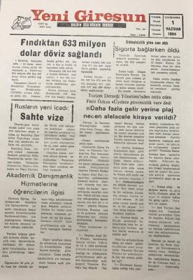 Yeni Giresun Gazetesi 1 Haziran 1994Rusların Yeni İcadı Sahte Vize GZ25979 - 1