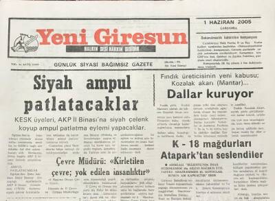 Yeni Giresun Gazetesi 1 Haziran 2005 Sağlık Bakanlığı UyardıSahte Dişlere Dikkat GZ30338 - 1