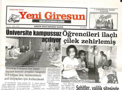 Yeni Giresun Gazetesi 1 Haziran 2006 - Giresunspor Sahipsiz Kalmaz GZ108653 - 1