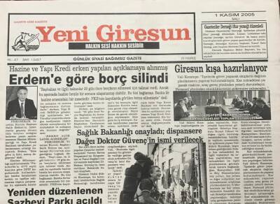 Yeni Giresun Gazetesi 1 Kasım 2005 Giresun Belediyesi Pakistana İki Kamyon Giysi GönderdiGZ30173 - 1