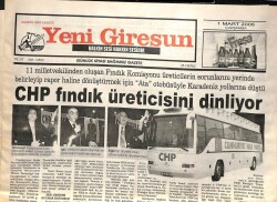 Yeni Giresun Gazetesi 1 Mart 2006 - CHP Fındık Üreticisini Dinliyor GZ101742 - 2