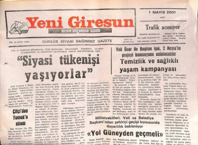Yeni Giresun Gazetesi 1 Mayıs 2001 - Erdem Tuğral Son Maçları Değerlendirdi GZ107861 - 1