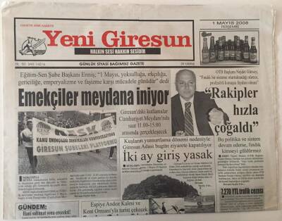 Yeni Giresun Gazetesi 1 Mayıs 2008 - Emekçiler Meydana İniyor GZ31170 - 1