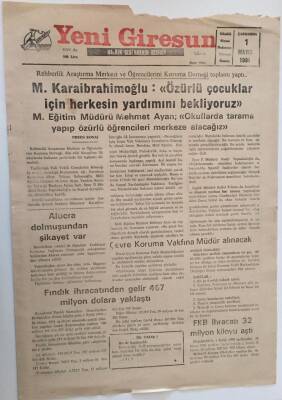 Yeni Giresun Gazetesi - 1 Mayıs 2014 - Çevre Koruma Vakfına Müdür Alınacak - GZ43813 - 1