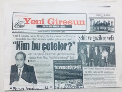 Yeni Giresun Gazetesi - 1 Nisan 2008 - Chp İl Başkanı Kerim AksuKim Bu Çeteler GZ46489 - 1