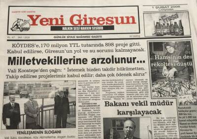 Yeni Giresun Gazetesi 1 Şubat 2006-Fındığı AB Ülkeleri Tüketiyor GZ45563 - 2