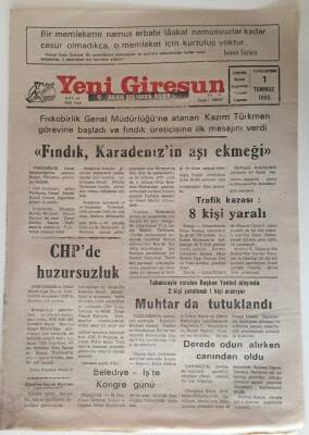 Yeni Giresun Gazetesi 1 Temmuz 1995 - Fındık Karadenizin Aşı Ekmeği GZ31079 - 1