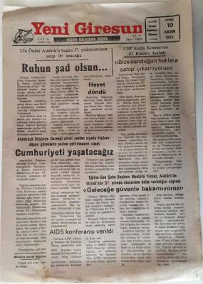 Yeni Giresun Gazetesi 10 Kasım 1995 - Ulu Önder Atatürkü 57. Yıldönümünde Saygı İle Anacağız GZ28716 - 1