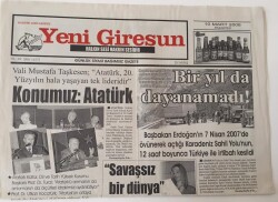 Yeni Giresun Gazetesi - 10 Mart 2008 - Sahil Yolu Bir Yıl da Dayanamadı ! GZ43678 - 2